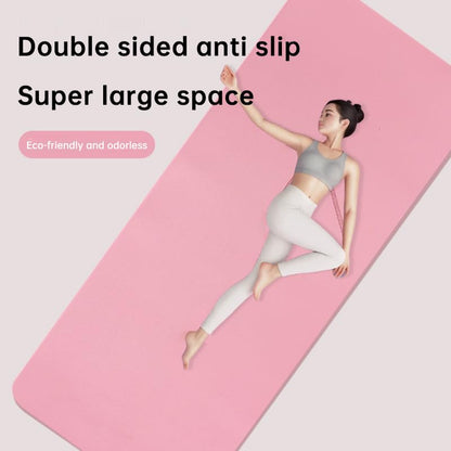 Premium TPE Yoga Mat – 8mm Thick & Double-Sided Non-Slip | Eco-Friendly | Extra Wide 80cm | Joint Protection - color: Pink, size: 72*24*0.31in