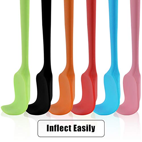 MOACC Silicone Spatulas, 8.2 inch Small Rubber Spoon Spatula Heat Resistant Seamless One Piece Design Non-Stick Spoonula Flexible Scrapers Baking Mixing Tool (6 Pcs) - size: Small(8.2" x 1.8" x 6 Pcs)