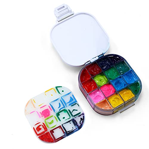 Transon Paint Saver Storage Palette Box 16well Portable Airtight Moisturizing White - color: White
