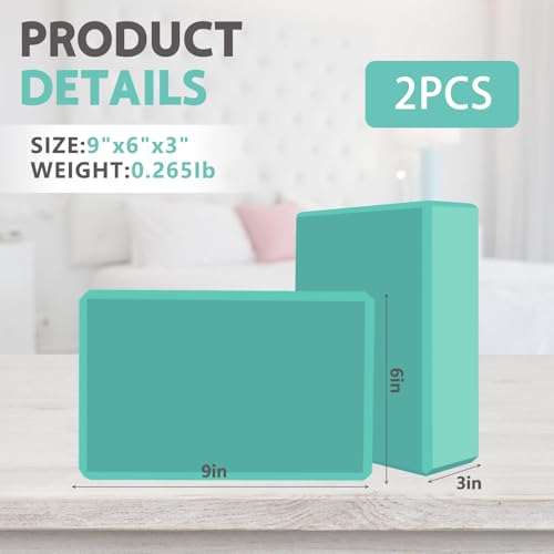 9"x6"x3" Yoga Blocks, Soft Non-Slip Surface Premium Foam Blocks, Supportive, Lightweight, Odor Resistant, Yoga Accessories for Pilates Meditation General Fitness Stretching Toning - color: Fruit Orchid-2 Pack