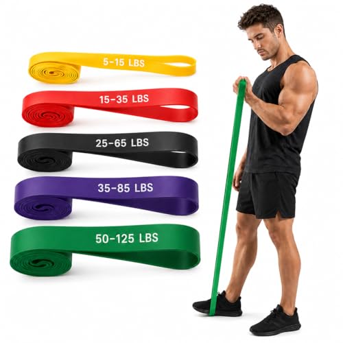 5 Pack Pull Up Assist Bands, Resistance Bands for Home Gym Training