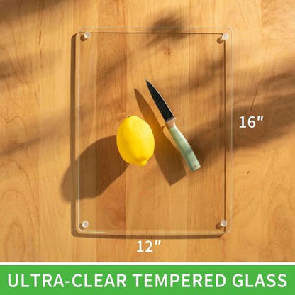 Tempered Glass cutting Board 12x16- Durable Shatterproof, Heat-resistant, Scratch-proof - Dishwasher Safe (16x12 inches) - size: 16"L x 12"W