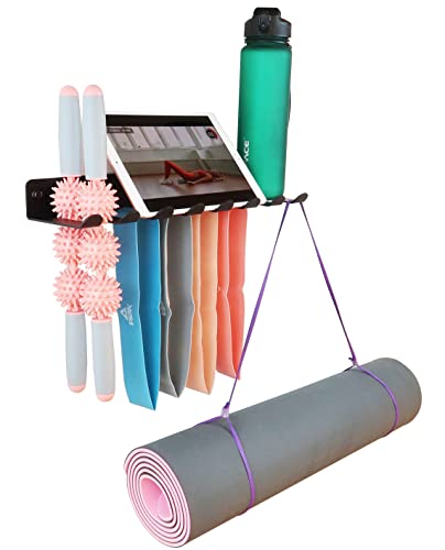 Multi-Purpose Storage Rack Resistance Bands Rack Gym Storage Rack Fitness Bands Rack Heavy Duty Rack for Resistance Bands, Straps, Jump Ropes, Foam Rollers, Chains, Weight Belts, Tools (M-17) - style: M-17"