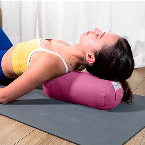 Pranayama Yoga Bolster Meditation Pillow - color: Pink, size: Cylindrical 14" x 6"