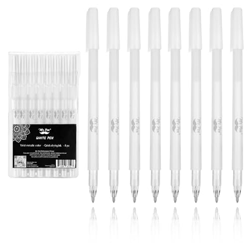 Mr. Pen- White Gel Pens, 8 Pack, 0.8mm | Fine Point White Gel Pens for Black Paper, Bullet Journaling, Card Making, Highlighting, Drawing, Sketching, Scrapbooking - style: White Pens