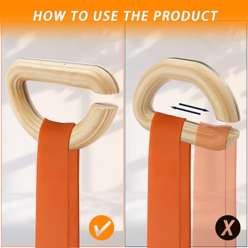 Wooden Resistance Bands Handles Versatile Exercise Handles with Anti-Slip Grip Tapes for Elastic Band Workouts Home Gym Strength Training and Full-Body Workouts - color: handles with embedded metal plates