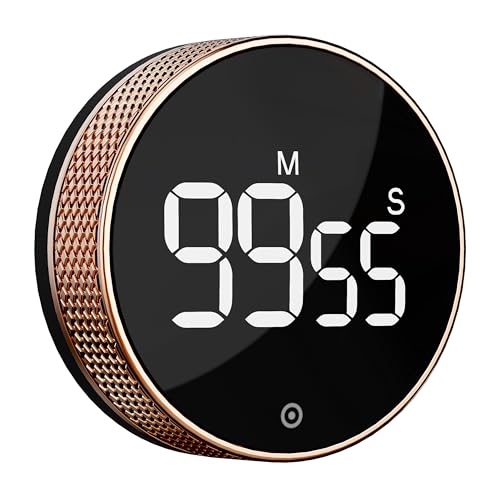 BlueSnail Kitchen Timer with LED Digital Display Smart Efficana for Home Classroom Gym Office, Volume and Brightness Adjustable Productivity Timer (Rose Gold) - color: Rose Gold