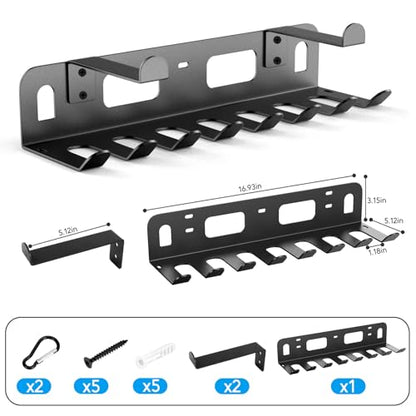 Gym Rack Organizer for Home Gym Storage, Wall Mounted, Multi-Purpose Home Gym Storage Rack for Resistance Bands, Yoga Mats, Jump Ropes,Weight Belts, Garage Workout Room Accessories,Black