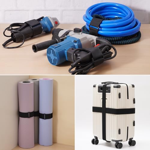 Trilancer 2''x 16Ft Heavy Duty Hook and Loop Straps with 15 Buckles | Adjustable, Cut-to-Length, Reusable Cinch Straps for Securing Cables, Hoses, Pipes, and More - size: 2'' x16Ft
