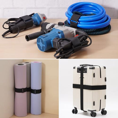 Trilancer 2''x 16Ft Heavy Duty Hook and Loop Straps with 15 Buckles | Adjustable, Cut-to-Length, Reusable Cinch Straps for Securing Cables, Hoses, Pipes, and More - size: 2'' x16Ft