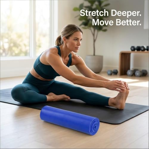 Resistance Band Portable Elastic Fitness Stretch Band for Yoga, Pilates, Home Strength Training and Athletic Tension Exercises - color: Blue