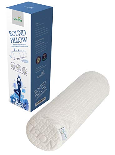 Comfort Memory Foam Neck Roll and Cervical Bolster Round Pillow with Removable Washable Soft Cover for Spine and Neck Back Lumbar Leg Vertebra Support (18x6 inch Pillow) - size: 18"x6" Pillow