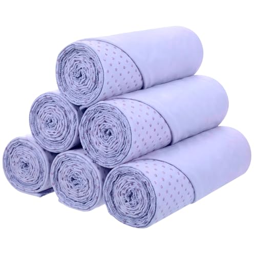 Soulchen 6 Pack Hot Yoga Towel Bulk with Grip Dot Non Slip 72" x 24" Microfiber Yoga Mat Soft Sweat Absorbent Pilates Blanket Mat Towel for Exercise Fitness Accessories Workout Gym(Purple) - color: Purple