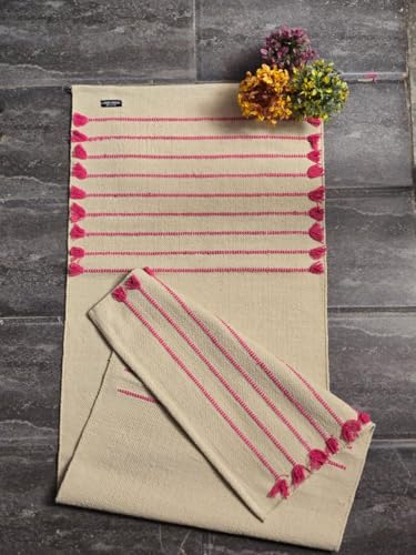 Indian Handmade100 % Organic Anti Skid Multi Colour Cotton Yoga Mat - Eco-Friendly Hand-Woven Rug - Non-Slip & Thick (24”x72”x5mm) for Hot yoga & Everyday Fitness at Home - Comfortable & Foldable Extra-Long Mat - color: Multi 14