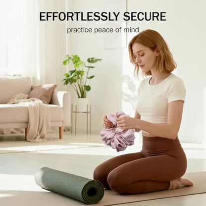 Slim Panda Yoga Mat Scrunchie,Style & Cute Mat Holder,Stretchable Velvet Fabric Fit All Standard Yoga Mats (mat not included) - color: Purple
