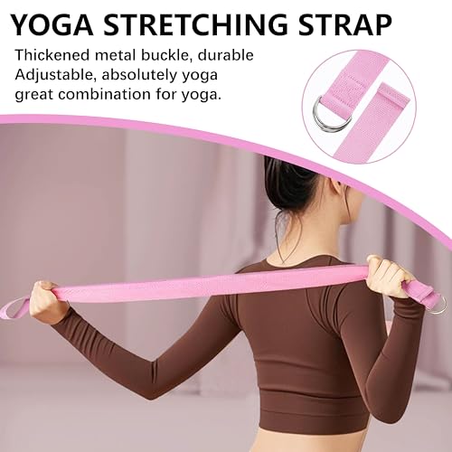MAOMUN 6 Yoga Blocks 2 Pack with Yoga Strap and Beveled Edges, Anti-Slip Pilates Block Set Yoga Brick, Soft Lightweight Pilates Accessories for Balance Stability Stretching Pilates