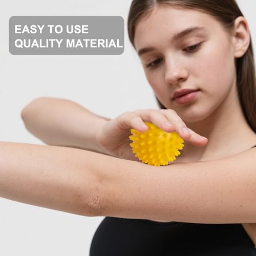 Spiky Massage Balls- 3PCS (Firm, Medium and Soft) Muscle Massager Ball for Feet, Back, Neck, Muscles, Foot Arch Trainer, Exercise, Physical Therapy, Hands Massager Roller for Plantar Fasciitis - color: Bluepurpleyellow