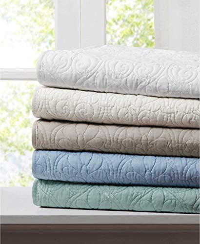 Madison Park Damask Quilting Design Throw Blanket, 60"x70" - color: Ivory, size: 60"x70"