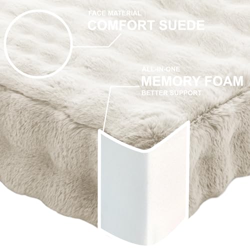 JKMAX 22 inches Floor Pillow for Adults - Large Meditation Cushion with Thick Foam & Soft Tufted Cover - Premium Outdoor Square Floor Cushion Seat - Yoga Pillows for Sitting On Floor - Almond White - color: Almon White, size: 1 Count
