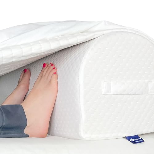 Foot Pillow Half Moon - Bolster Knee Pillow Ultimate Comfort Leg Elevator for Sleep, Blanket Elevation Wedge Pillow, Pain and Ankle Support, Ideal for Back, Leg, Hip Pain - color: White Half Moon