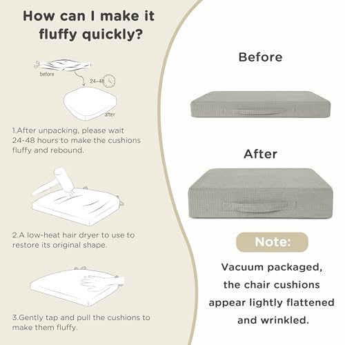 AddGrace High Density Recliner Cushion for Elderly 20x20in Grey - color: Grey