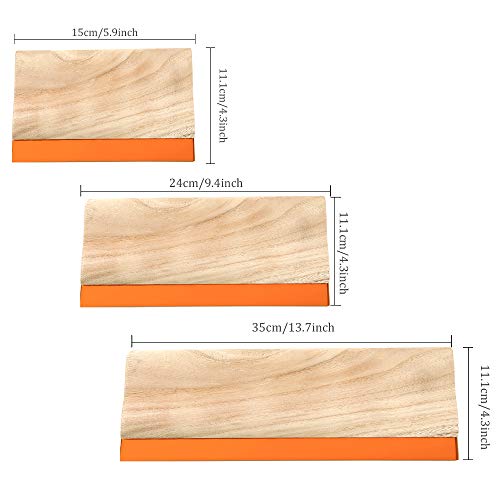 Caydo 3 Sizes Wooden Screen Printing Squeegee, 75 Durometer Ink Scraper | 5.9, 9.4, 13.7 inches,for screen printing fabric, DIY craft, ink scraper, wooden handle - size: 3Sizes