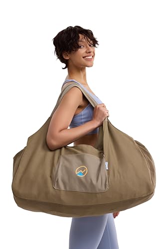 JoYnWell Yoga Bags and Carriers Fits All Your Stuff, Extra Large Yoga Mat Bag Full Zip Yoga Mat Bag with 3 Zipper pockets - color: Pickle-Khaki