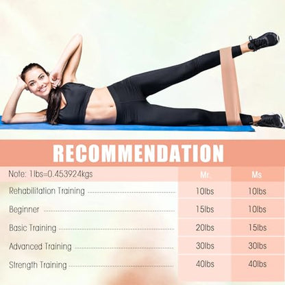 DEEKIN 20 Pcs Resistance Bands Resistance Loop Exercise Bands Exercise Equipment Elastic Drag Ring for Women and Men Home Fitness, Gym, Yoga - color: Light Pink, style: 15-20 Lbs