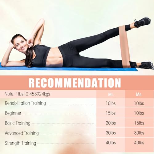 DEEKIN 20 Pcs Resistance Bands Resistance Loop Exercise Bands Exercise Equipment Elastic Drag Ring for Women and Men Home Fitness, Gym, Yoga - color: Light Pink, style: 15-20 Lbs