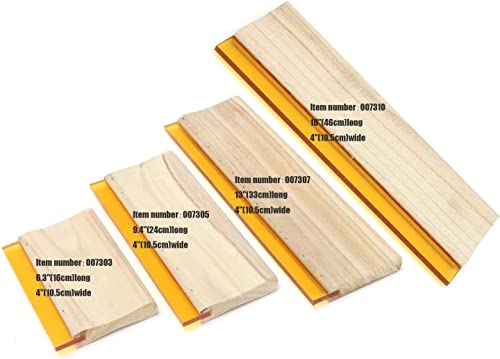 INTBUYING Screen Printing Squeegee Ink Squeegee Wooden Oiliness Scraper 75 Durometer 18inches Long 4 inches Wide with Rubber Blade and Wooden Handle - size: 18 inches long