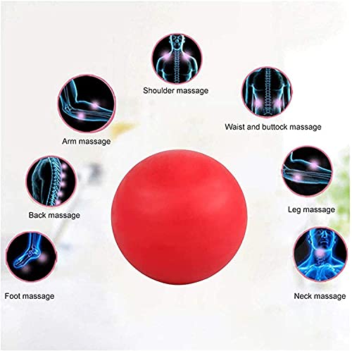 WOVTE Massage Lacrosse Ball for Sore Muscles, Shoulders, Neck, Back, Foot, Body, Deep Tissue, Trigger Point, Muscle Knots, Yoga and Myofascial Release (Red) - color: Red