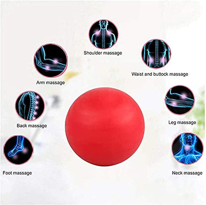 WOVTE Massage Lacrosse Ball for Sore Muscles, Shoulders, Neck, Back, Foot, Body, Deep Tissue, Trigger Point, Muscle Knots, Yoga and Myofascial Release (Red) - color: Red