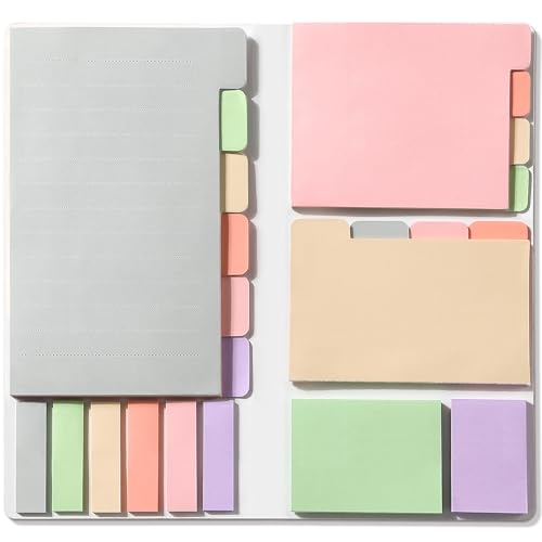 Hommie Sticky Notes Set, Divider Sticky Notes 410 Packs Planner Sticky Note Dividers Tabs for School Office Supplies, Book Notes,Bible Sticky Notes,Back to School Supplies - color: Colorful-morandi