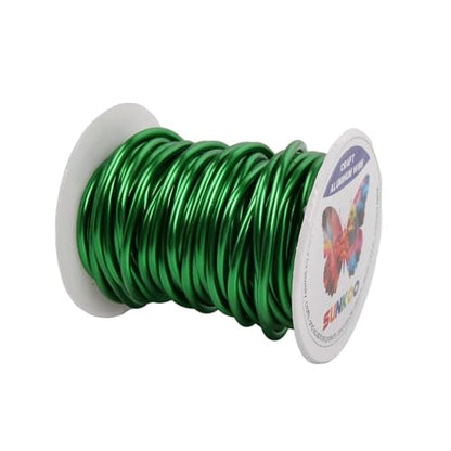 Aluminum Craft Wire,8 Gauge (3mm) Grass Green Bendable Wire,32 Feet Continuous Roll for Jewelry Making,Sculpting,Floral & Armature Projects - size: 8 Gauge 32FT, style: Grass Green