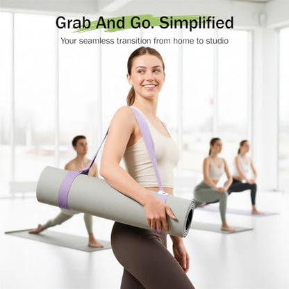 Slim Panda Yoga Mat Straps for Carrying, Adjustable Yoga Mat Carrier Sling Fits All Mats(Mat Not Included) - color: Lavender, size: 72 inches