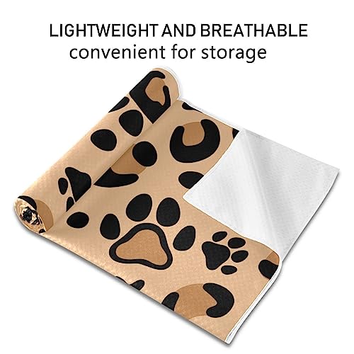 Yoga Mat Towel Leopard Paw Print, 73" x 27" - color: Leopard Paw Print