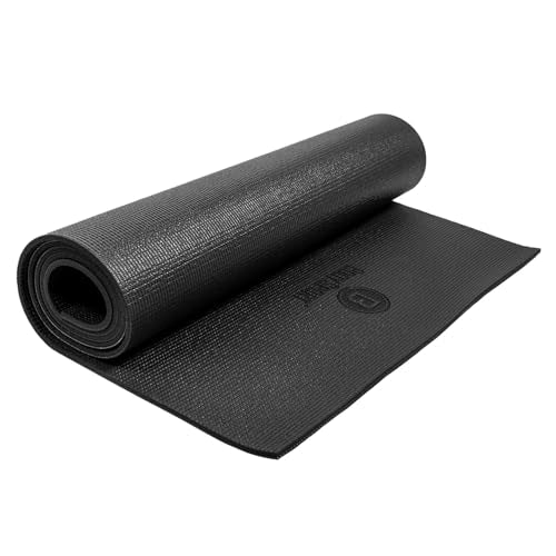 Body Sport Yoga Mat - High-Density, Non-Slip Surface with Shock Absorption - Ideal for Yoga, Pilates, and Home Workouts - color: Black, size: 1/4"