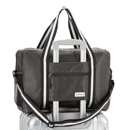 Arxus Carry On Travel Bag, Lightweight Foldable Packable Tote Bag 25L - color: Gray