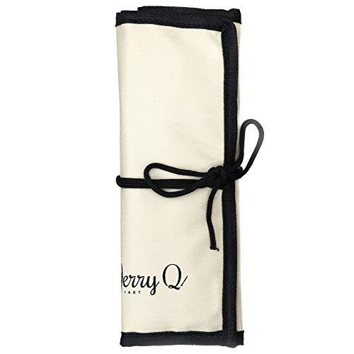 24 Pcs Artist Paint Brush Set with Free Carry Pouch for Watercolor, Acrylic, Oil and All Media, Suitable for Canvas, Paper, Ceramic, Golden Nylon Hair, Wood Handles JQ-B24