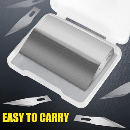 100 Pack Exacto Knife Blades, SK5 Steel #11 Blades with Storage Box - size: 100-PCS