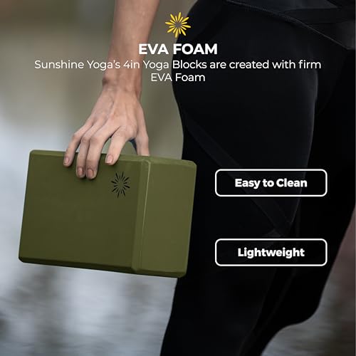 Bulk 4in Foam Yoga Blocks, 10 Pack - color: Olive