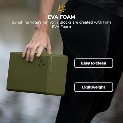 Bulk 4in Foam Yoga Blocks, 10 Pack - color: Olive