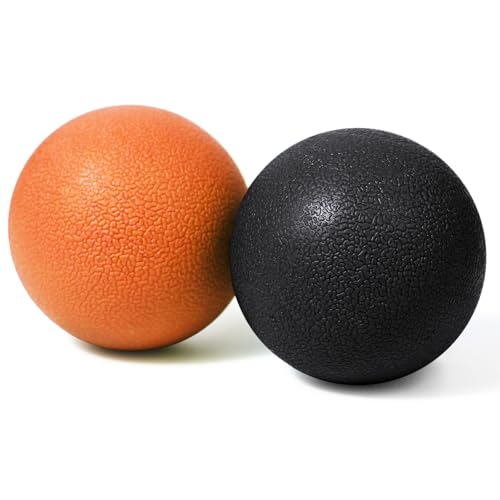 2-Pack Firm Lacrosse Massage Balls (Orange&Black) - color: Orange&black