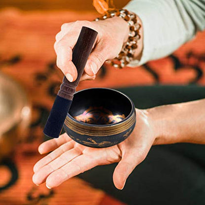 DOMESTAR Tibetan Singing Bowl Set, Authentic Handmade Meditation Bowl | Stress Relief Yoga Setwith Striker &, Cushion for Sound Therapy, Chakra Healing, Spiritual Gatherings