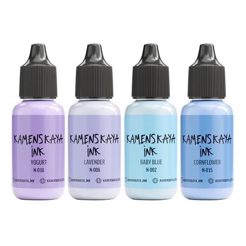 Alcohol Ink Set - 34 Color Variations - Set #19-4 Alcohol Inks x 0.51 fl oz (15 ml) | Highly Pigmented Pastel Colors, Lightfast, Opaque and Matte – For Painting and Epoxy Resin – Made in the EU - color: 19, style: Pastel inks
