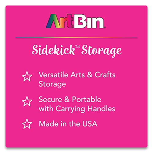ArtBin 6815AG Mini Sidekick Carrying Case, Portable Art & Craft Organizer with Handle, [1] Plastic Storage Case, Clear - size: Mini