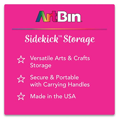 ArtBin 6815AG Mini Sidekick Carrying Case, Portable Art & Craft Organizer with Handle, [1] Plastic Storage Case, Clear - size: Mini