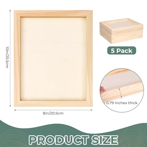 FSWCCK 5 Pack 8 x 10 inch Wood Panel Boards, Unfinished Wood Canvas Panels for Crafts, Painting Canvas, DIY Art Projects, Pouring, Arts Use with Oils, Acrylics - size: 8"X 10" 5 Pack