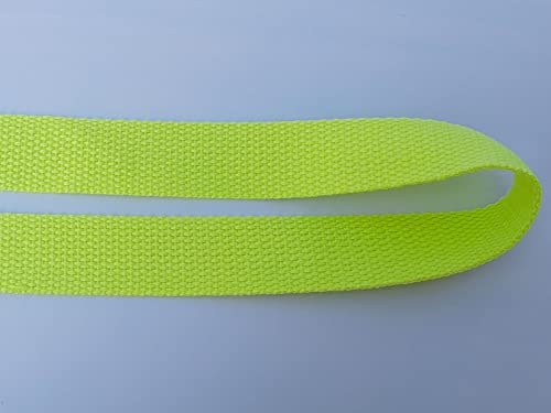 1 Inch Cotton Webbing 10 Yards Cotton Strap for Tote Canvas Bags Crafts Sewing (2076 Neon Green) - color: 2076 Neon Green