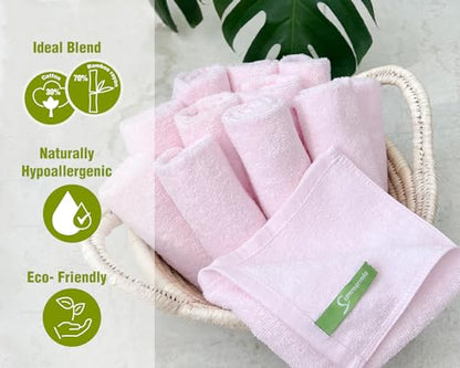 12 Pack Washcloths 13" x 13" - Soft Wash Cloths for Your Face Towel, Wash Cloths for Your Body (Pink) - color: Pink